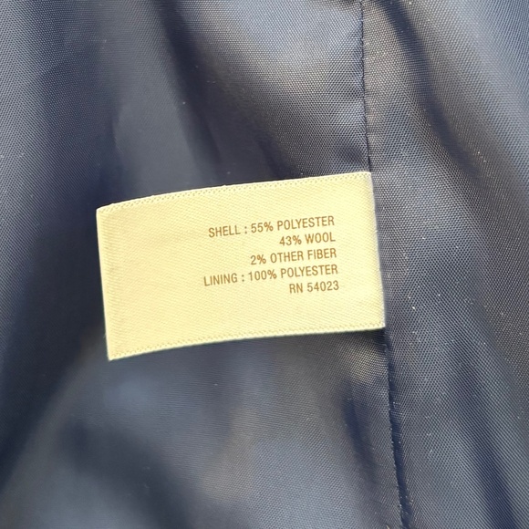 Old Navy Women's Large Royal Blue Peacoat Button-Up Coat Short Wool Blend Winter - Picture 10 of 11